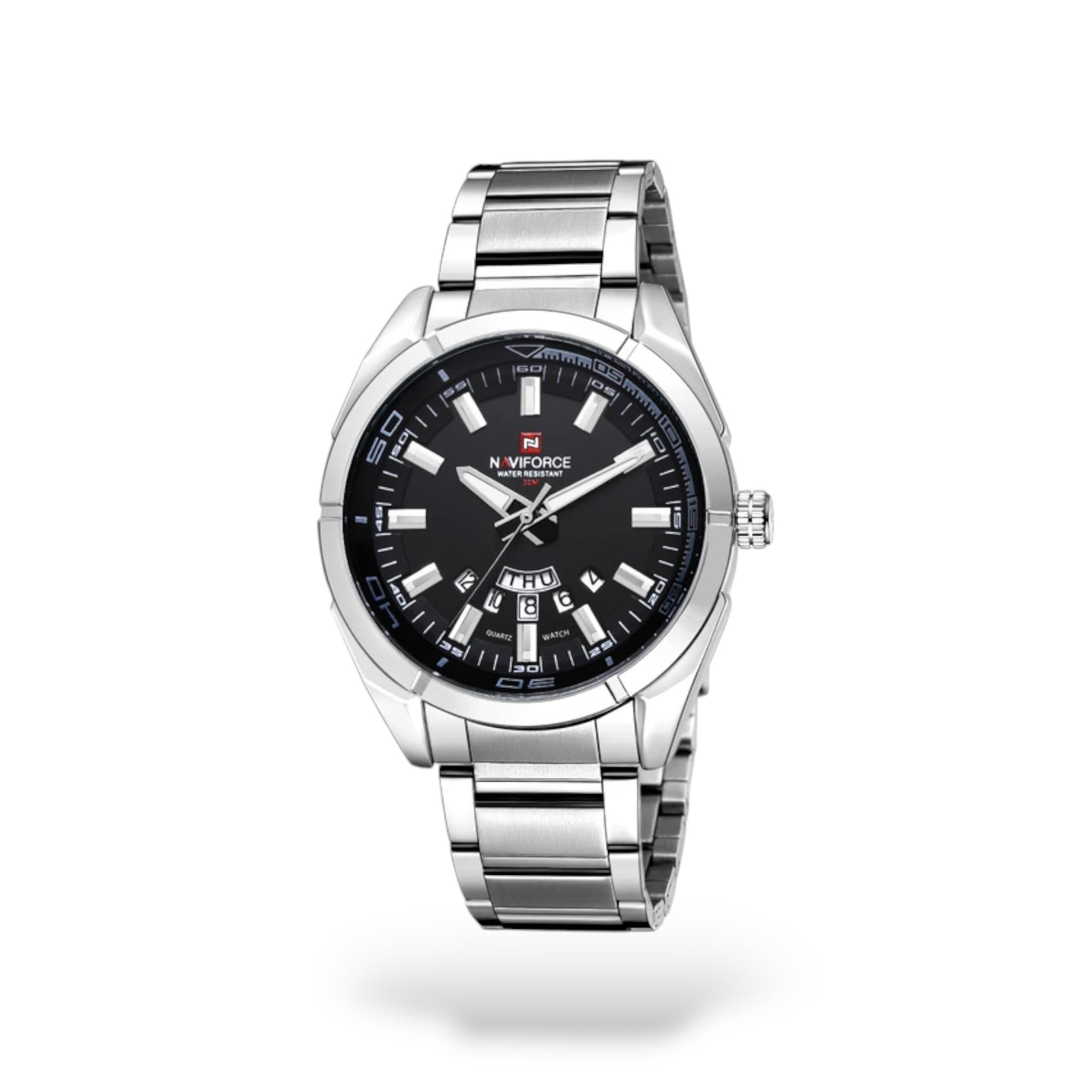 NAVIFORCE Men's Quartz Watch - Silver/Black (W15)