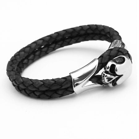 Tribal Strong Skull Leather Bracelet