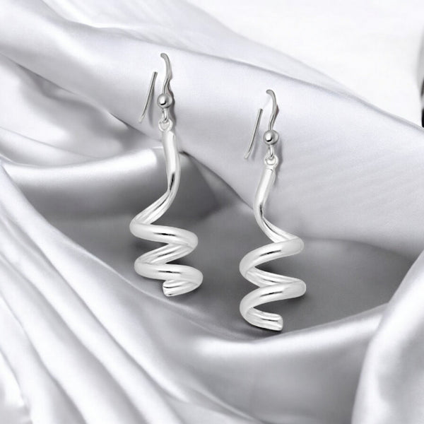 Sterling Silver Spiral Hook Earrings