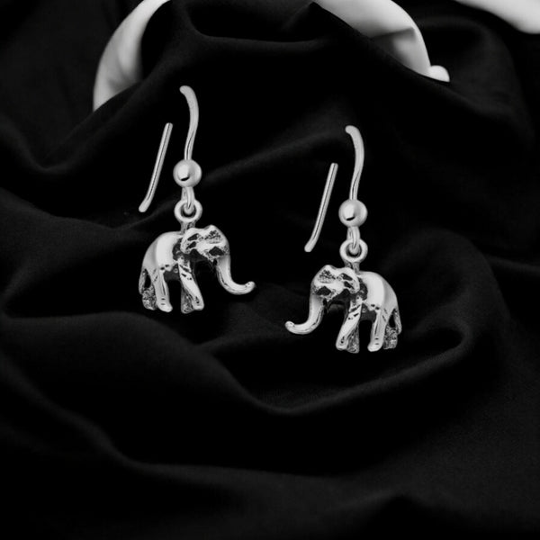 Sterling Silver Elephant Earrings