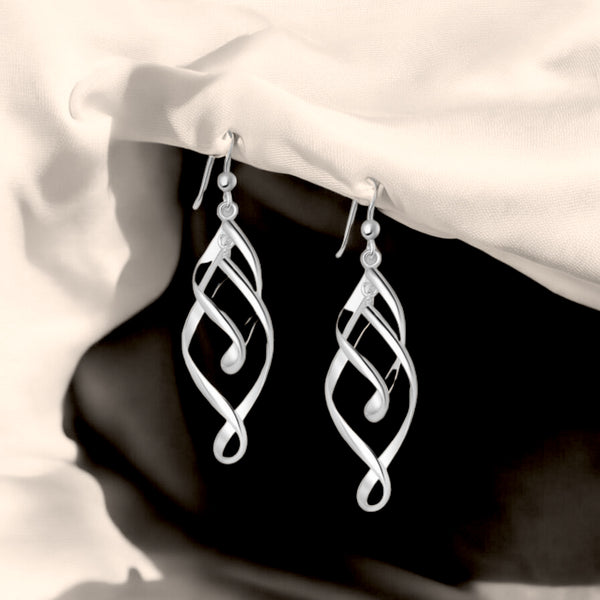 Sterling Silver Swirl Earrings