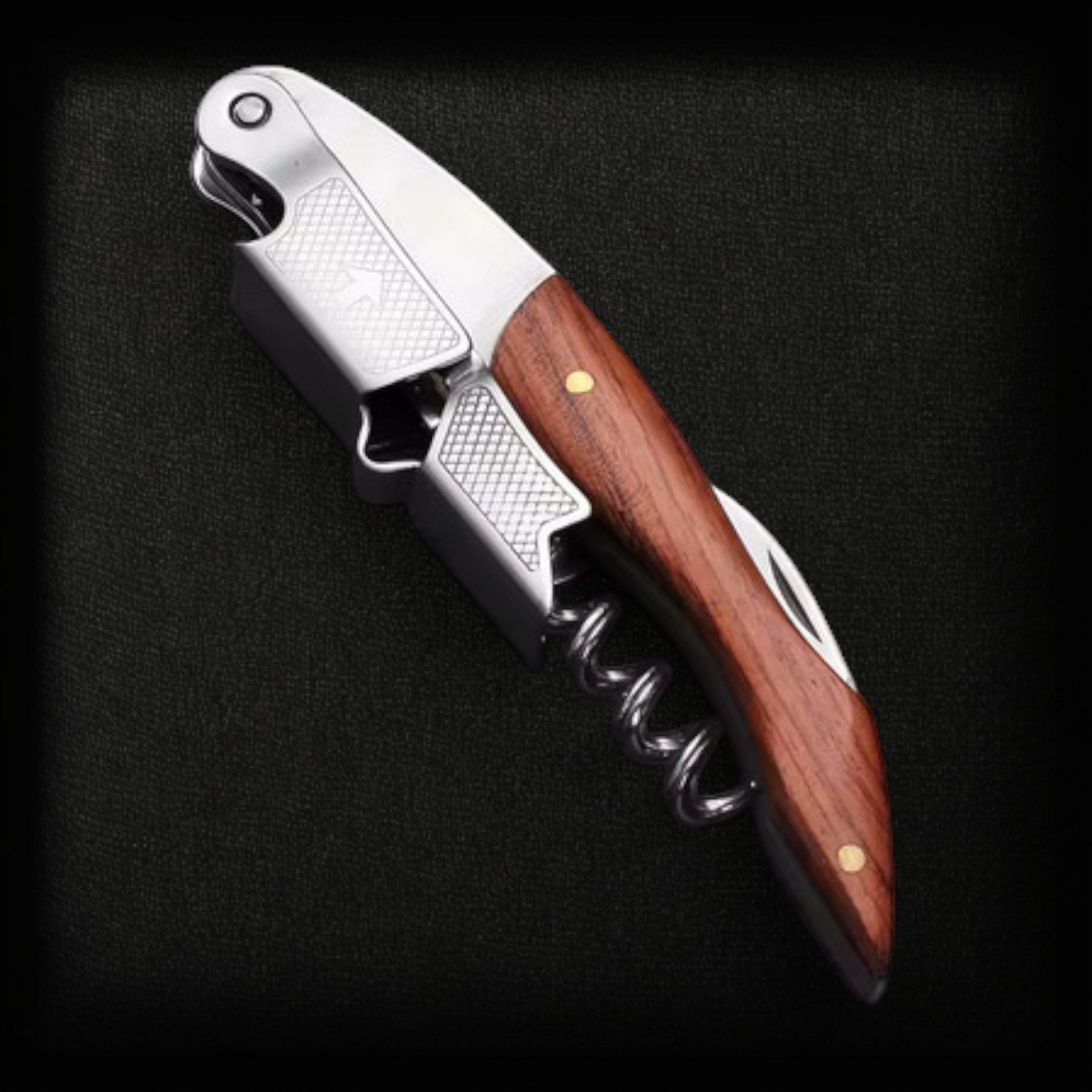 Corkscrew/Sommelier Knife with Rose Wood Handle