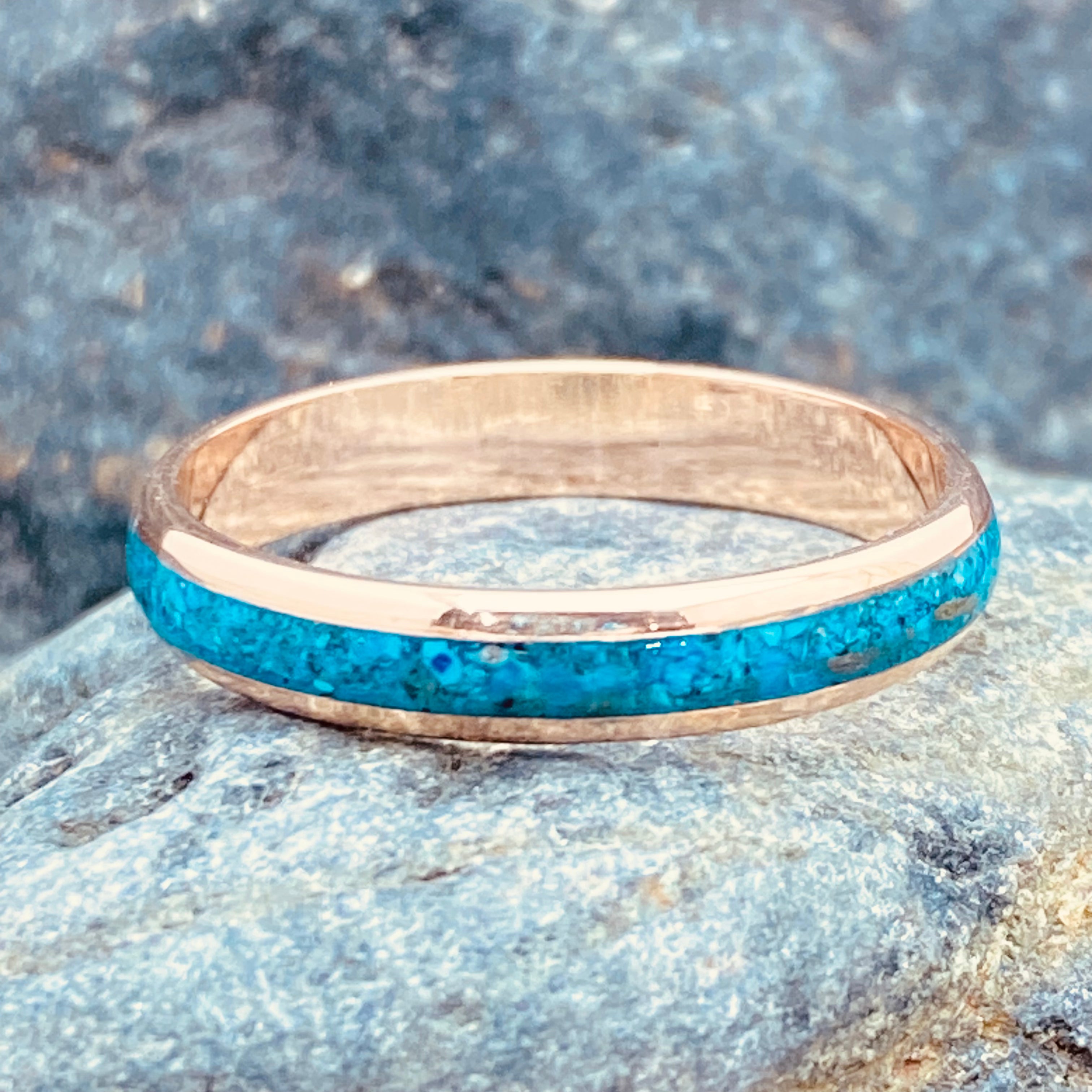 Gold Turquoise Inlay Ring