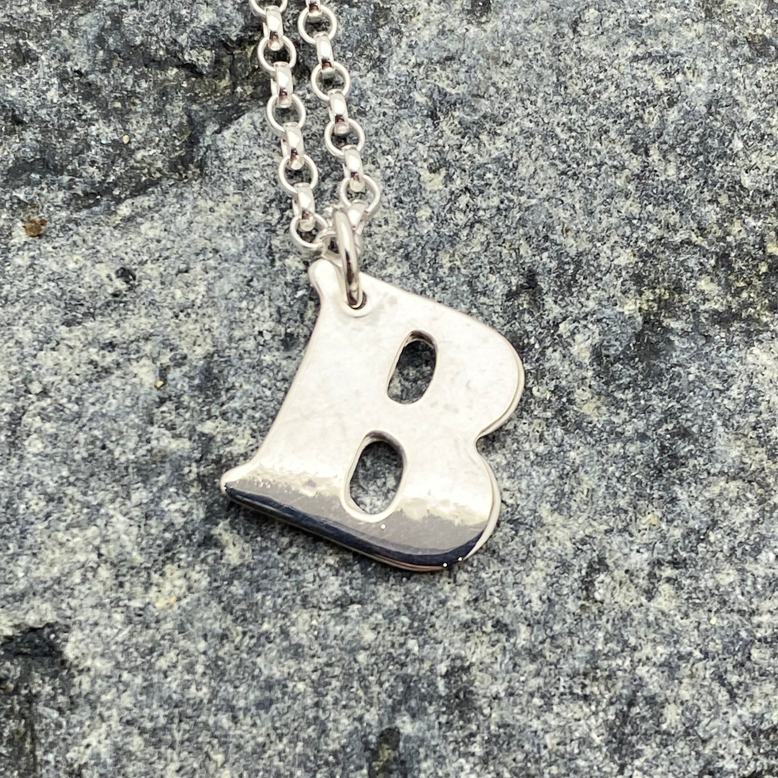 Large Initial Silver Pendant