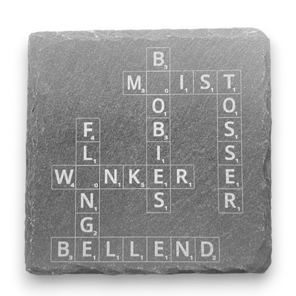 Rude Scrabble Slate Coaster