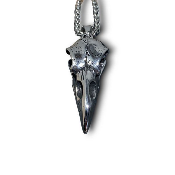 Norse Raven Skull Pendant and Chain