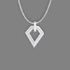 Stainless Steel Geometric Spearhead Pendant with Box Chain