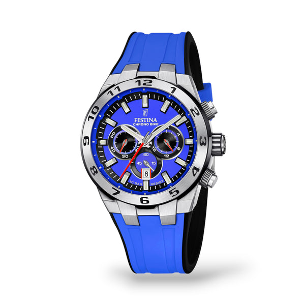 Festina 2024 Chrono Bike Watch - Blue with Rubber Strap