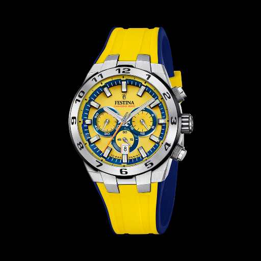 Festina 2024 Chrono Bike Watch - Yellow with Rubber Strap