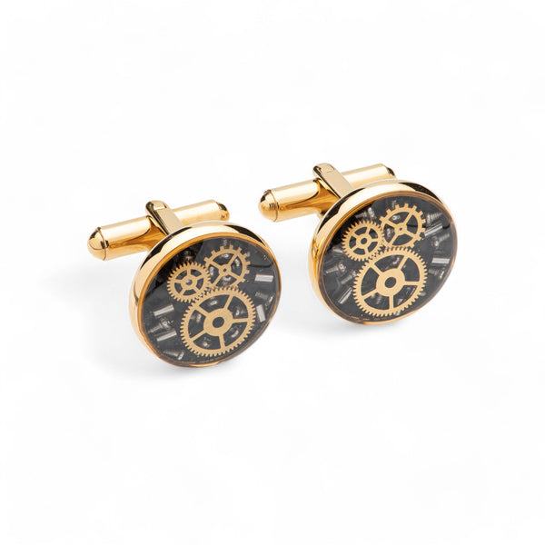 Stainless Steel Cufflinks with Gear Parts - QC267