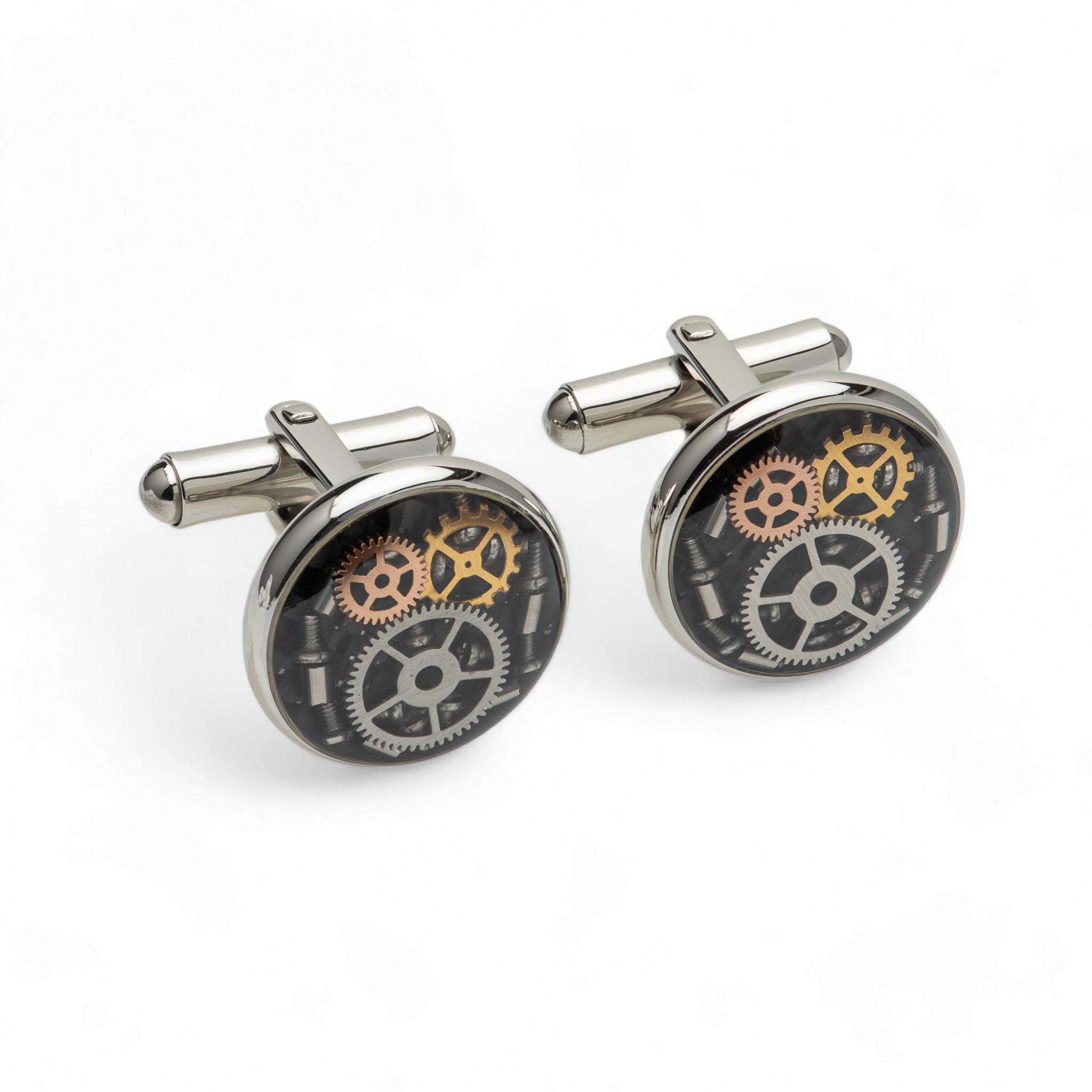 Stainless Steel Cufflinks with Gear Parts - QC277