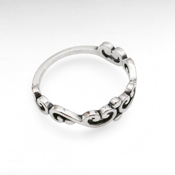 Sterling Silver Oxidized Swirl Ring