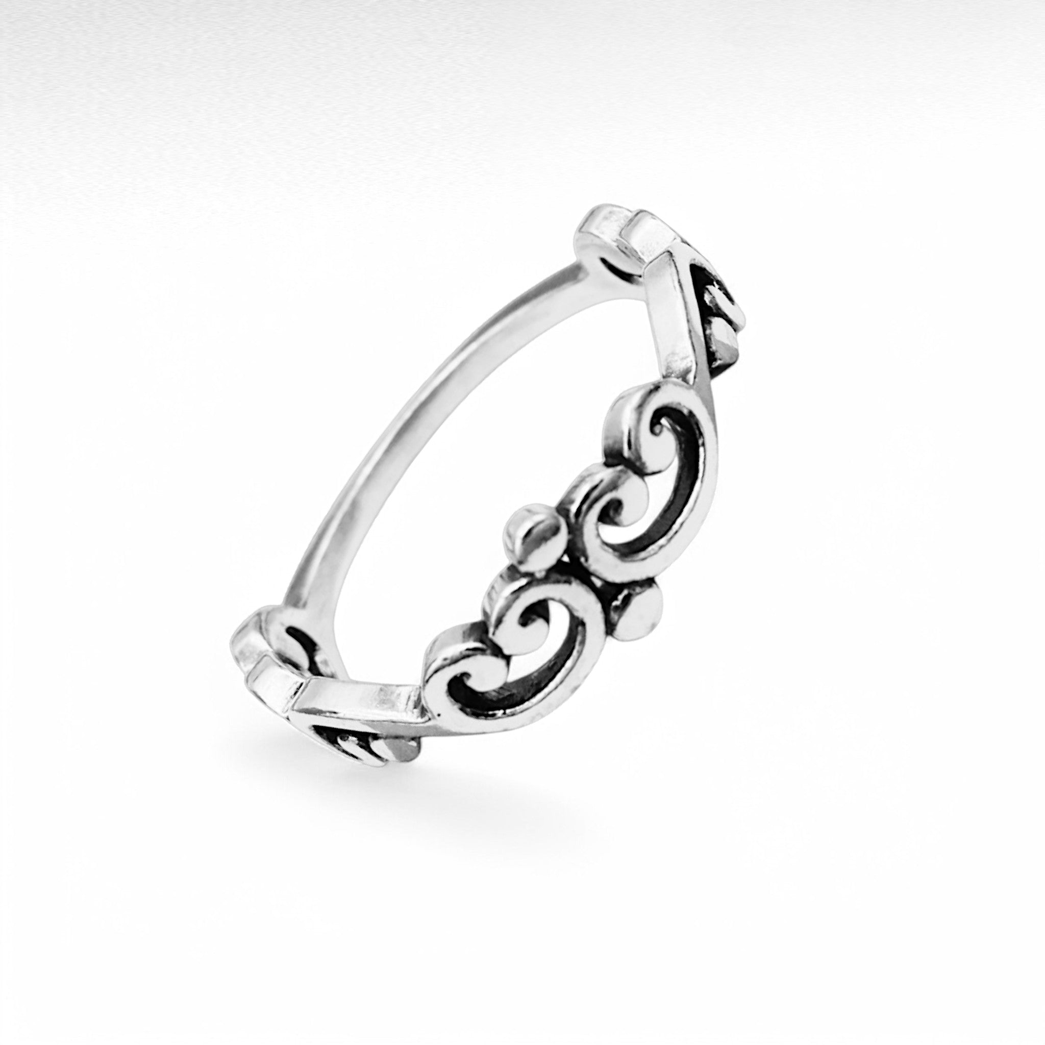 Sterling Silver Oxidized Swirl Ring