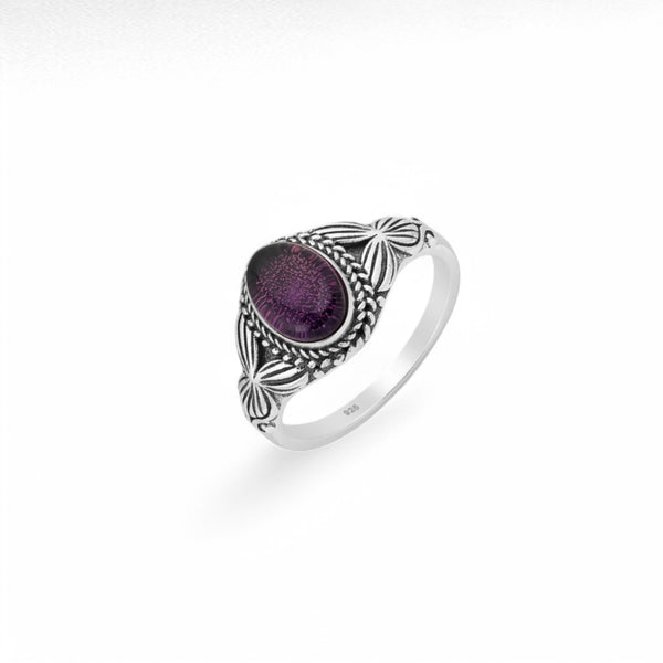 Silver Oxidized Oval Ring