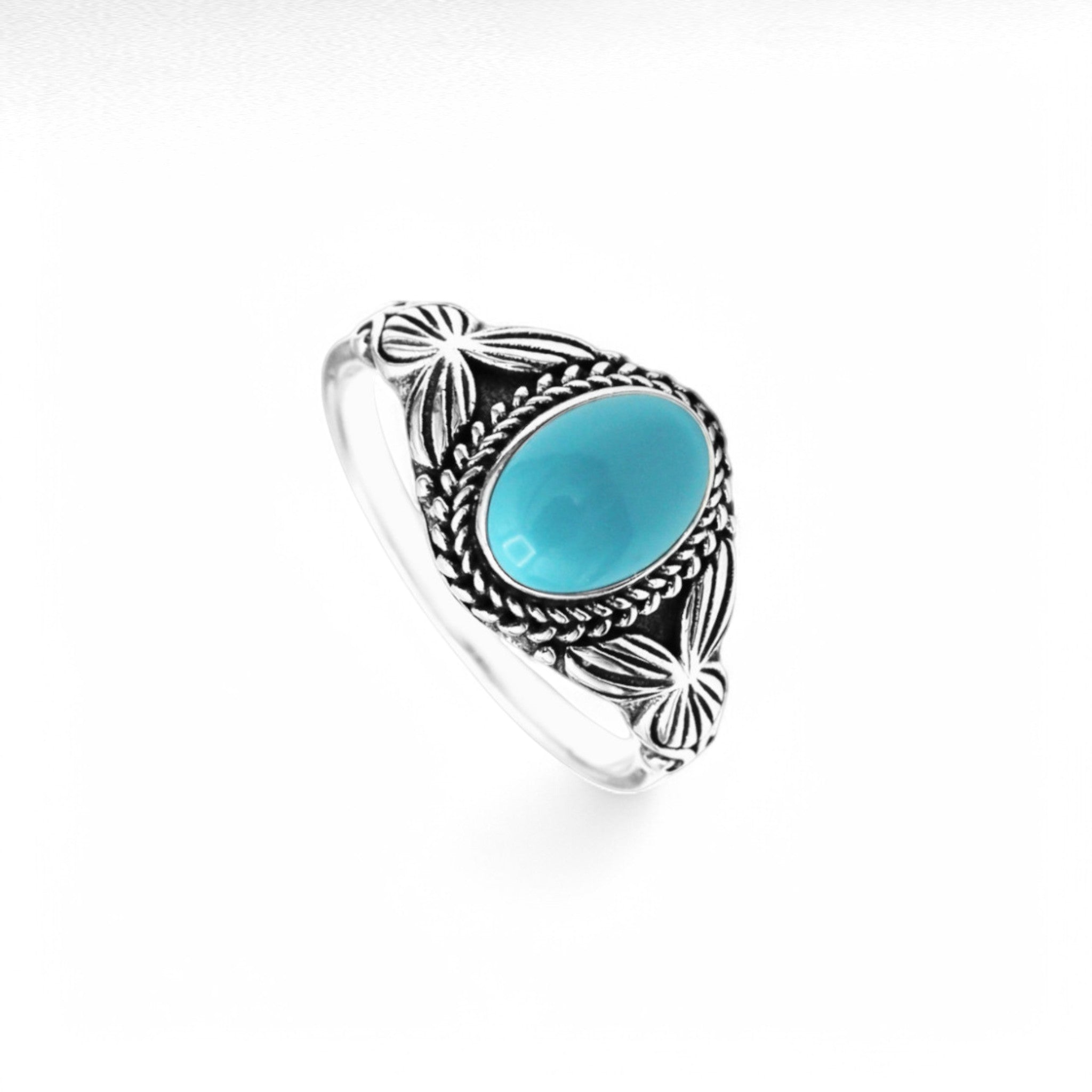 Silver Oxidized Oval Ring