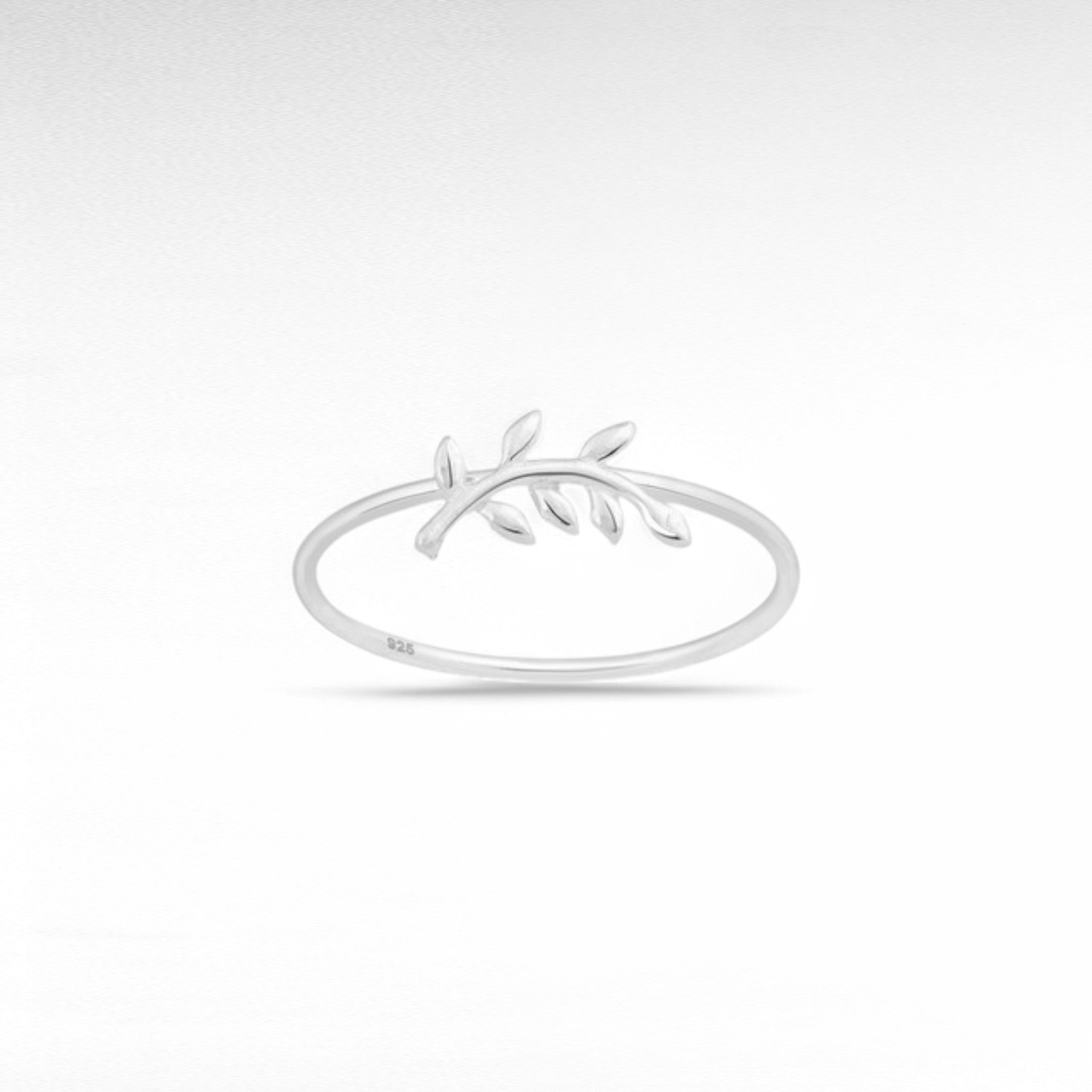 Sterling Silver Branch and Leaf Ring