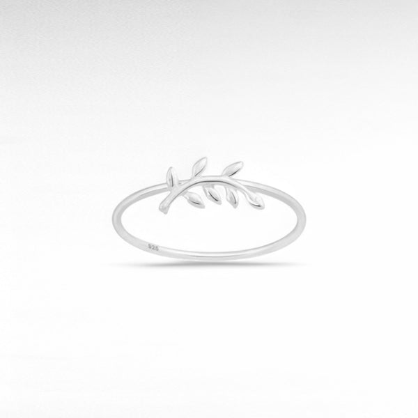 Sterling Silver Branch and Leaf Ring