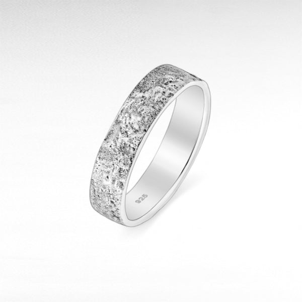 Sterling Silver Textured Oxidized Man's Band Ring