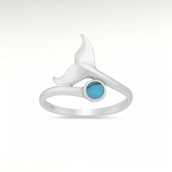 Whale Tail Ring with Turquoise