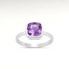 Sterling Silver Amethyst Solitaire Ring