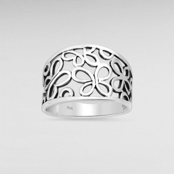 Sterling Silver Oxidized Butterfly Ring