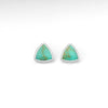 Sterling Silver Triangle Push-Back Earrings, Decorated with Resin