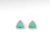 Sterling Silver Triangle Push-Back Earrings, Decorated with Resin