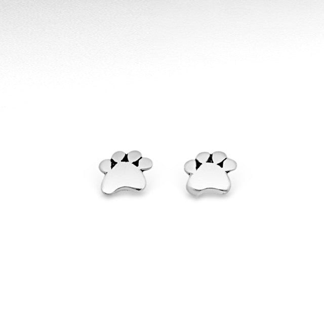 Sterling Silver Paw Stud-Back Earrings