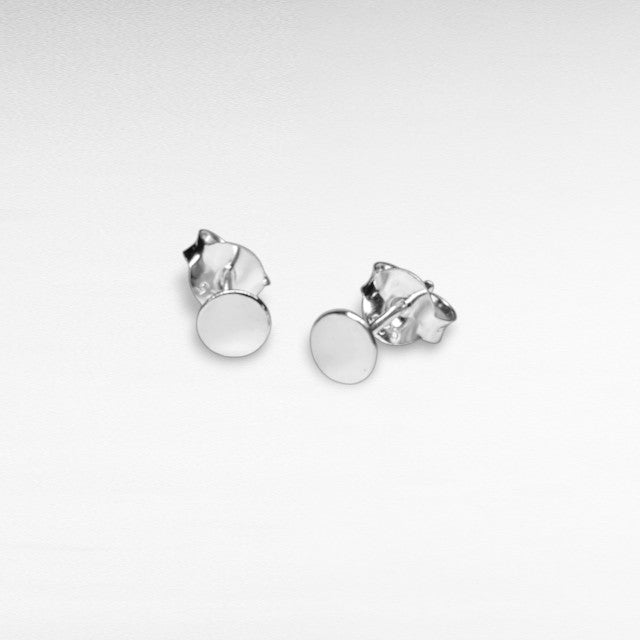 Silver Circle Push-Back Earrings