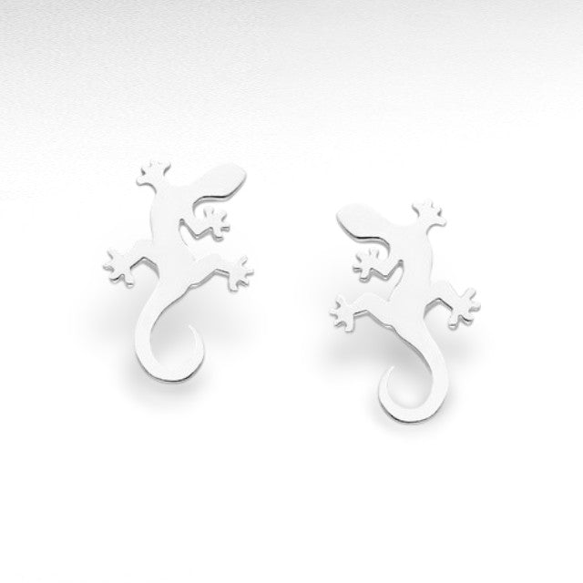 Sterling Silver Gecko Earrings