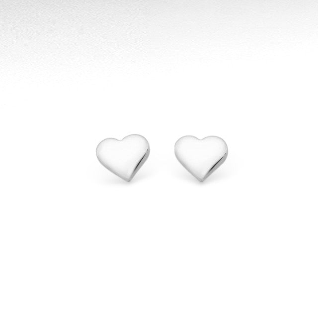 Sterling Silver Heart Push-Back Earrings