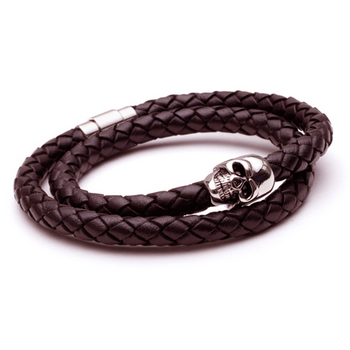 Leather Skull Wrap Tribal Bracelet