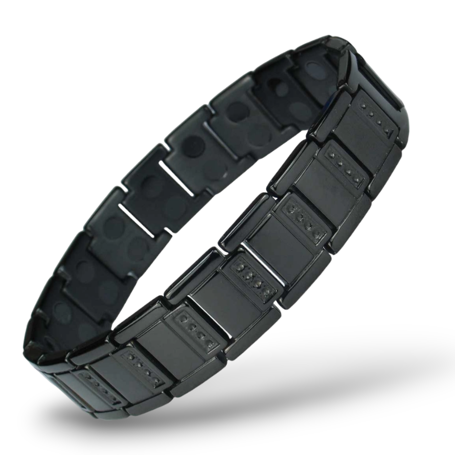 Black Titanium Double Magnetic Bracelet