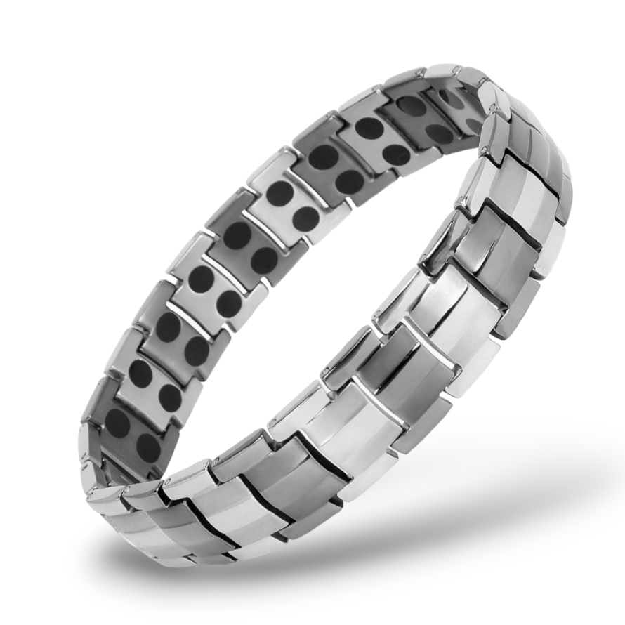 Two Tone Titanium Double Magnetic Bracelet