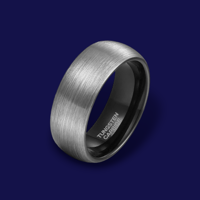 Brushed Plain Band Ring - 8mm