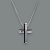 Unique & Co Steel with Black Cross Necklace