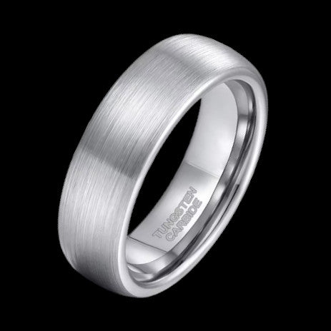 Brushed Finish Plain Band Ring - 6mm