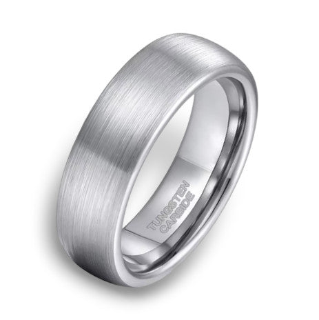 Brushed Finish Plain Band Ring - 6mm