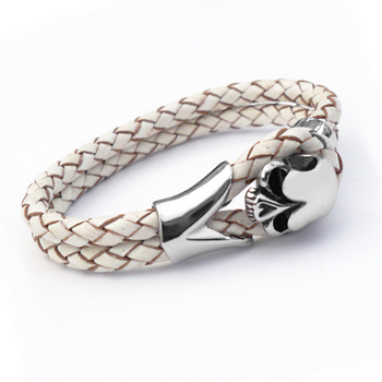 Tribal Strong Skull Leather Bracelet