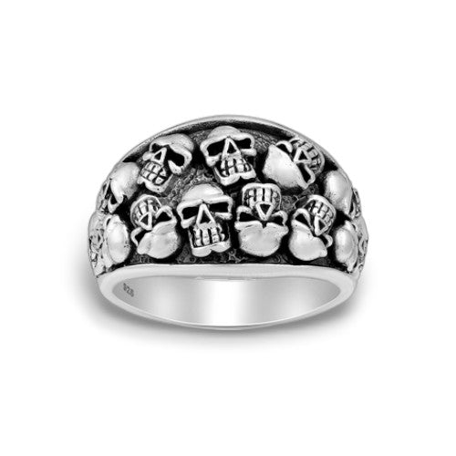 Sterling Silver Oxidized Skull Ring