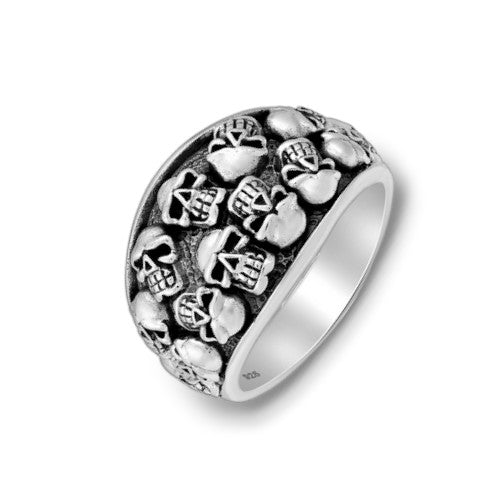 Sterling Silver Oxidized Skull Ring