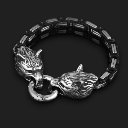 Viking Wolf Chain Bracelet