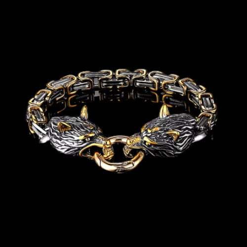 Viking Wolf Chain Bracelet