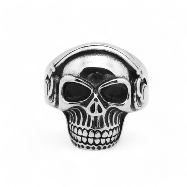 Skull & Headphones Ring