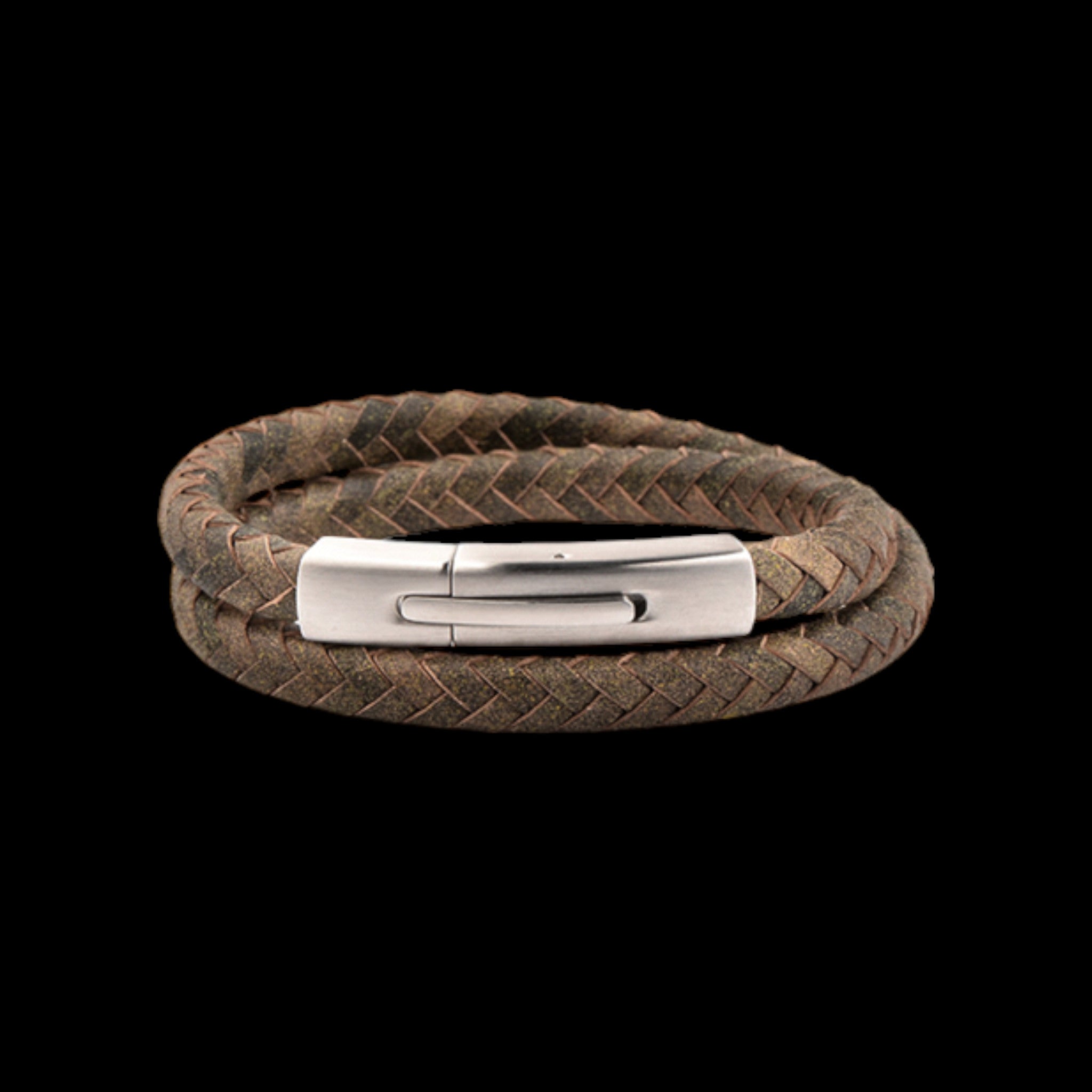 Tribal Double Wrap Plaited Leather Bracelet