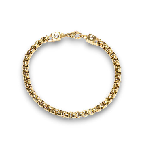 Tribal Gold Box Chain Bracelet