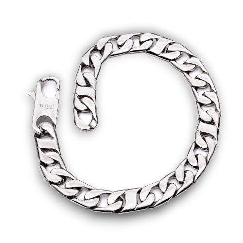 Stainless Steel Flat Curb Bracelet