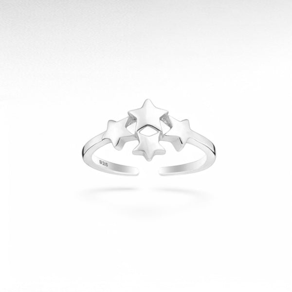 Sterling Silver Adjustable Star Toe Ring