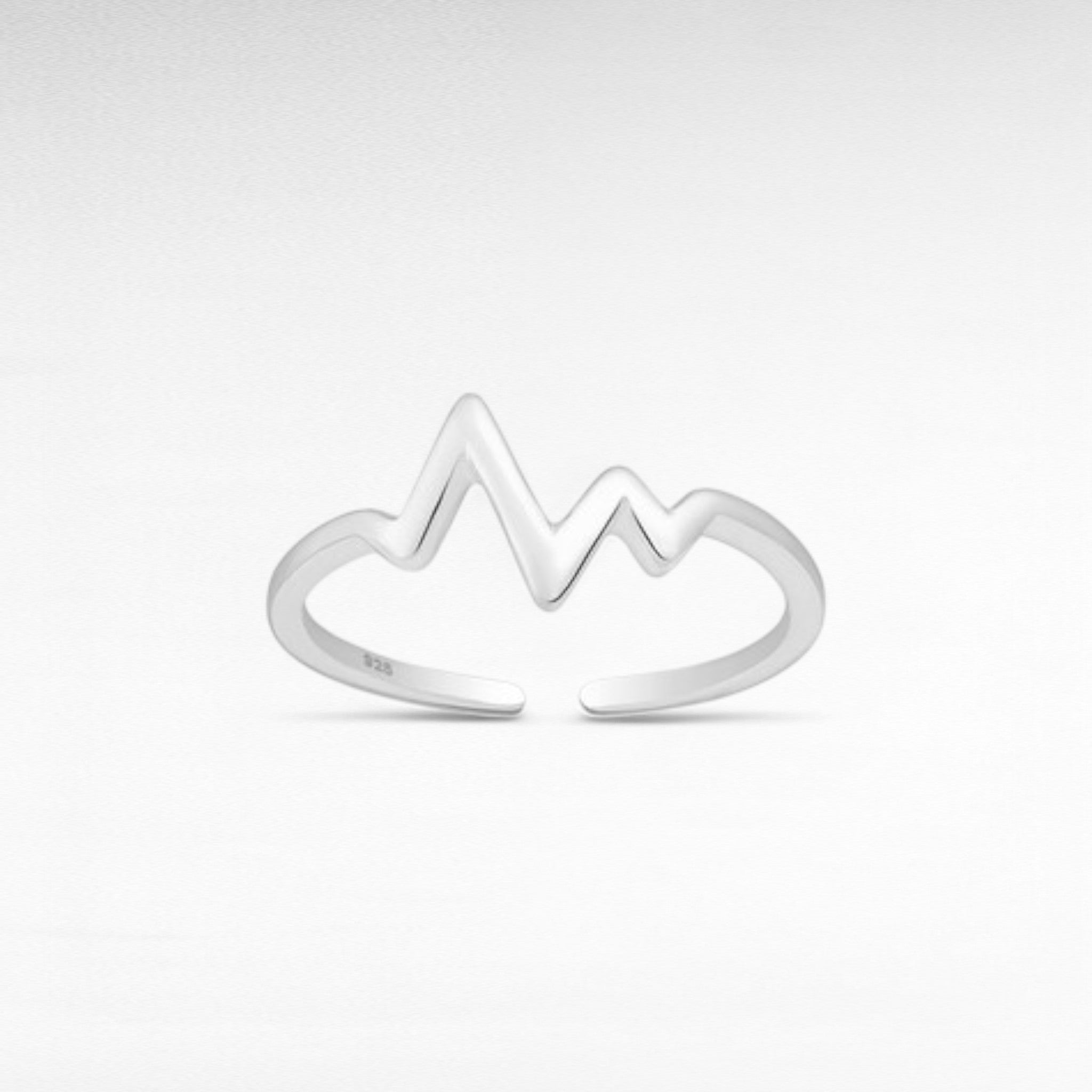 Silver Adjustable Heartbeat Toe Ring