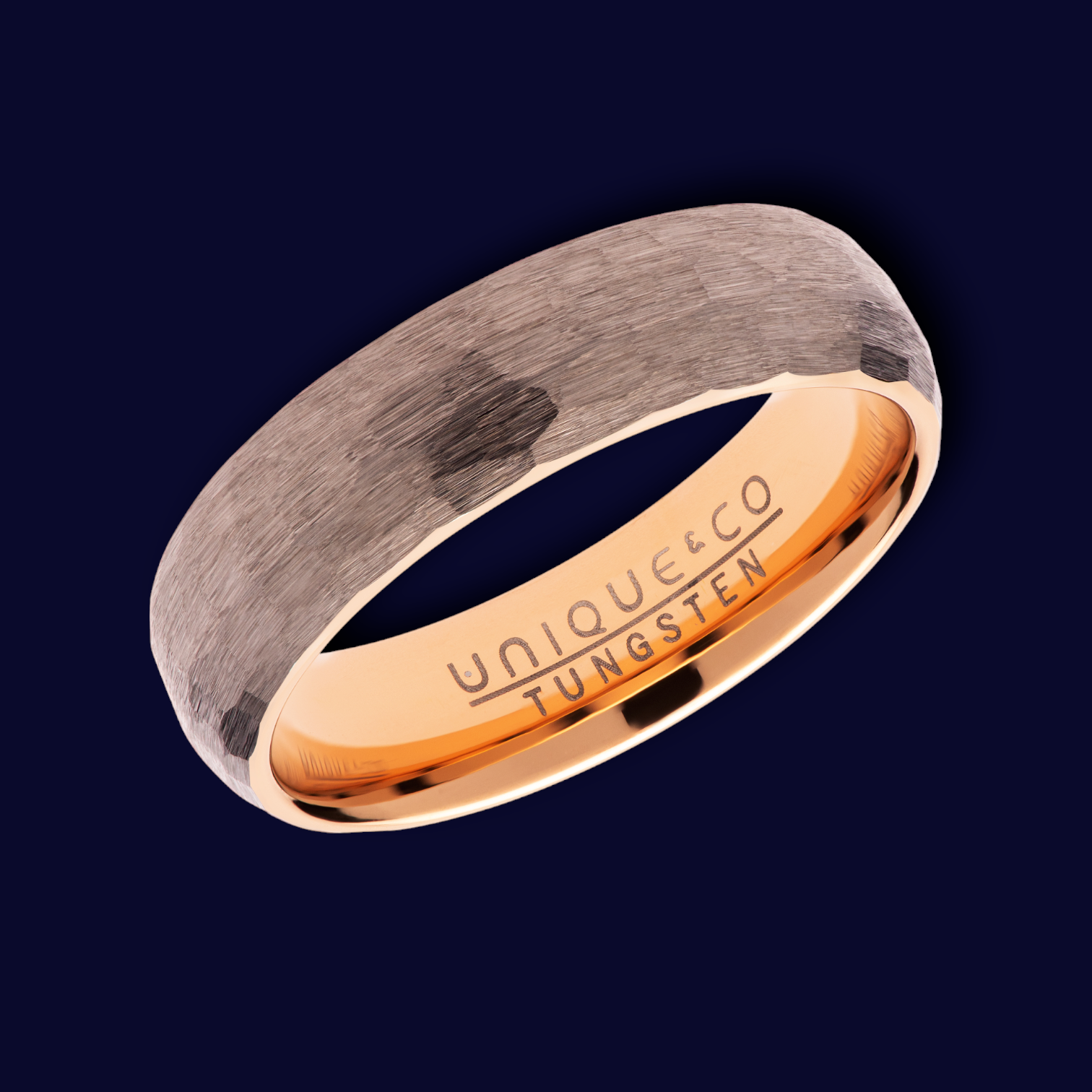 Tungsten Hammered Ring - TUR109